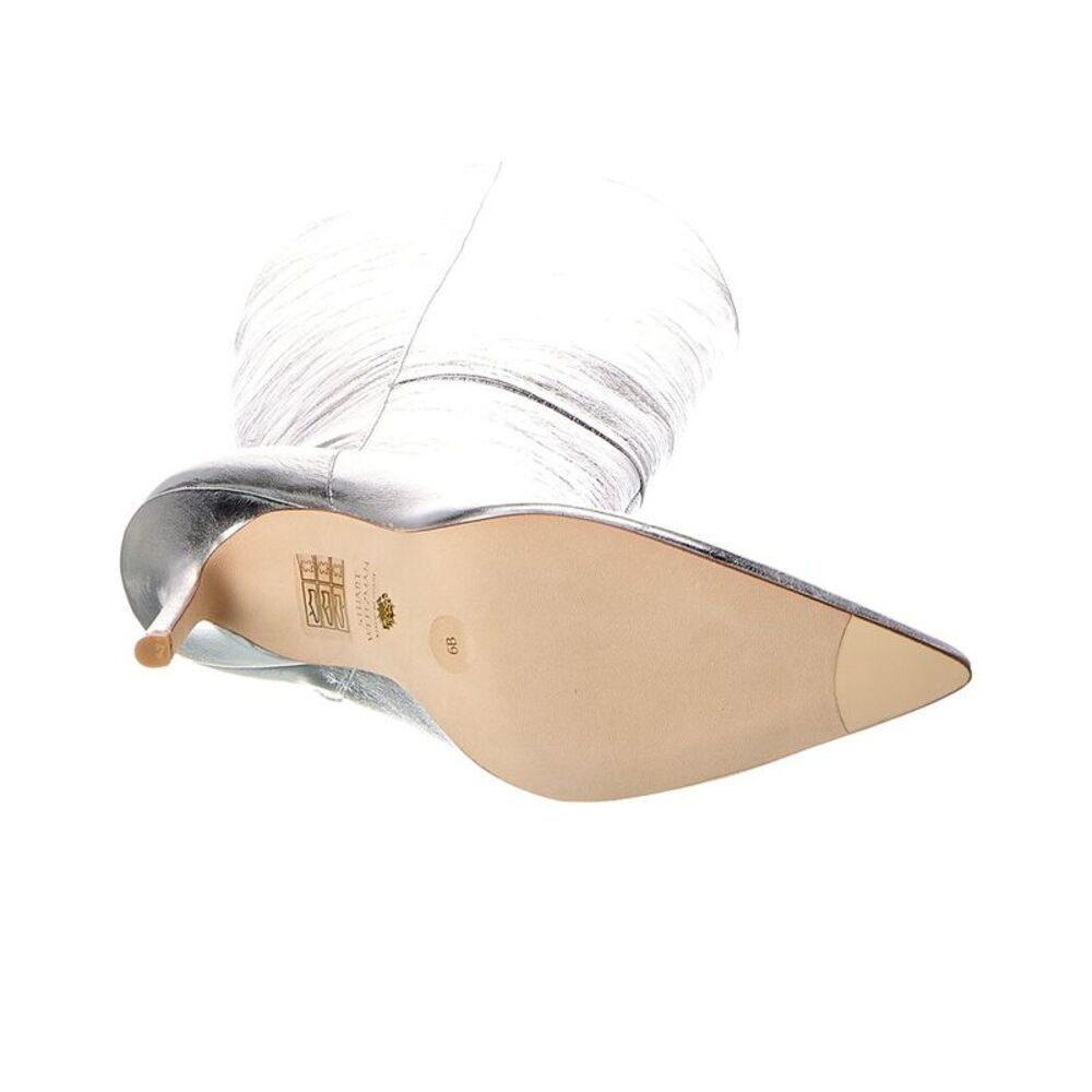 Stuart Weitzman Strt Outridr 100 Leather Boot, Silver - Picture 4 of 5